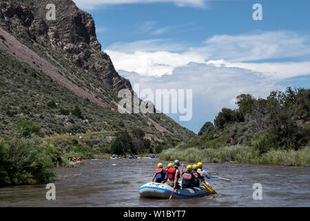Rafters on the' race Course section' of the Rio Grande near Taos New Mexico USA Stock Photo