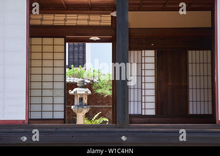 Traditional Japanese interiors at the Tokoname pottery footpath. The place is located near Nagoya Chubu Centrair International Airport. Stock Photo