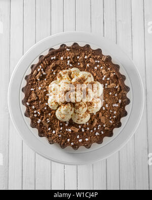 Chocolate cappuccino tart Stock Photo
