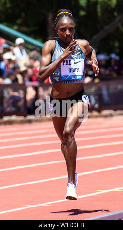 Stanford, CA. 30th June, 2019. Helen Obiri running in the Women's 3000 Meters during the Nike Prefontaine Classic at Stanford University Palo Alto, CA. Thurman James/CSM/Alamy Live News Stock Photo