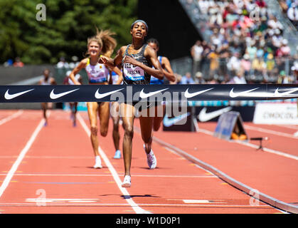 Stanford, CA. 30th June, 2019. Sifan Hassan wins the Women's 3000 Meters during the Nike Prefontaine Classic at Stanford University Palo Alto, CA. Thurman James/CSM/Alamy Live News Stock Photo