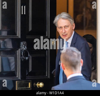 London, UK. 2nd July 2019.  Philip Hammond MP PC, Chancellor of the Exchequer, 11 Downing Street, London Credit Ian Davidson/Alamy Live News Stock Photo