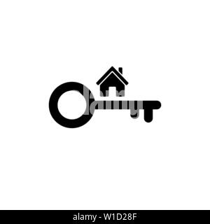 Home key icon in flat style. Simple estate symbol Stock Vector