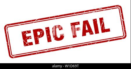 epic fail stamp. epic fail square grunge sign. epic fail Stock Vector