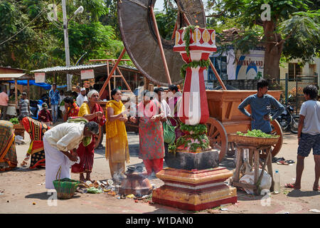 ceremony at Ranganathaswamy Temple, Srirangapatna, Karnataka, India Stock Photo