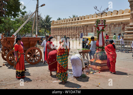 ceremony at Ranganathaswamy Temple, Srirangapatna, Karnataka, India Stock Photo