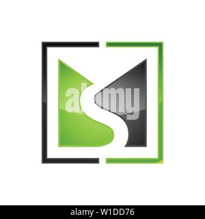 Creative ms letter vector logo design with negative style Stock Vector