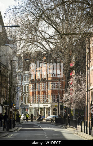 View Looking south down Marylebone High Street, London Stock Photo