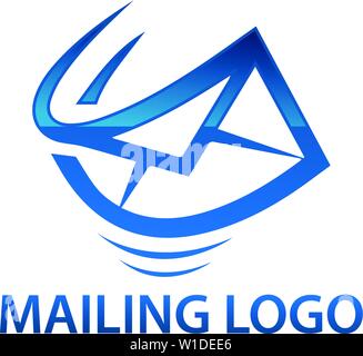Express air mail logo. Simple illustration of express air mail vector logo for web. Gradient color logo Stock Vector