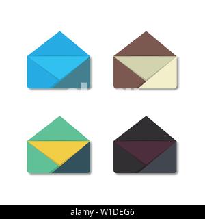 Colorful envelope mail flat design icon vector illustration Stock Vector