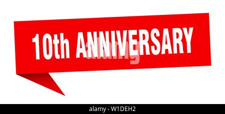 10th anniversary speech bubble. 10th anniversary sign. 10th anniversary banner Stock Vector