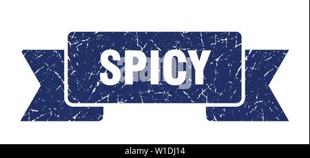 spicy grunge ribbon. spicy sign. spicy banner Stock Vector