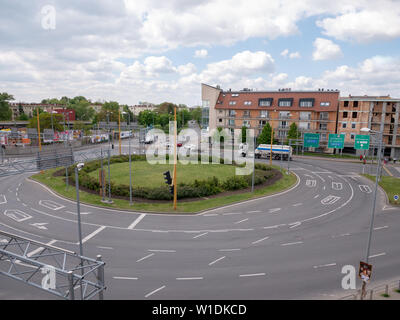 Gyor Hungary 05 07 2019 is a multi-lane roundabout in Gyor Stock Photo
