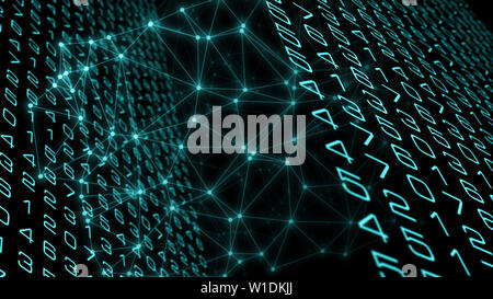 Connected dots lines graphic, big data abstract concept Stock Photo