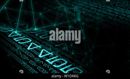 Computer code concept, cyberspace coding sci-fi backgrounds Stock Photo