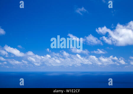 clouds over ocean, natural background of mostly sky Stock Photo