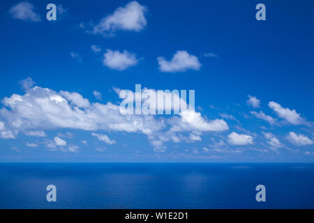 clouds over ocean, natural background of mostly sky Stock Photo