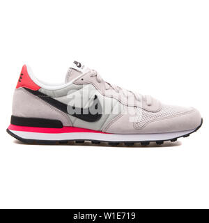 VIENNA, AUSTRIA - AUGUST 25, 2017: Nike Internationalist grey sneaker on white background. Stock Photo