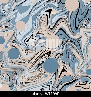 Liquid paint - multicolored seamless pattern. Calm soft colors. Vector illustration. Stock Vector