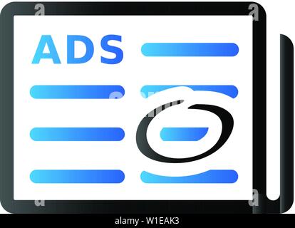 Newspaper ads icon in duo tone color. Traditional promotion advertising Stock Vector