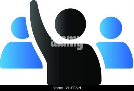 People raise hand icon in duo tone color. Business finance buying Stock Vector