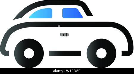 Green car icon in duo tone color. Low emission electric vehicle Stock Vector