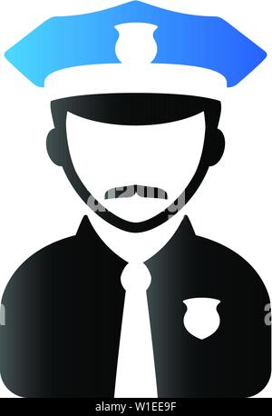 Police avatar icon in duo tone color. People service security Stock Vector