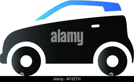 Green car icon in duo tone color. Low emission electric vehicle Stock Vector