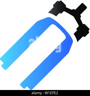 Bicycle suspension fork icon in duo tone color. Transportation sport cycling spare parts Stock Vector
