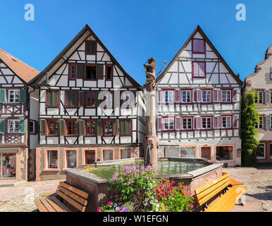 Market Place, Schiltach, Black Forest, Kinzigtal Valley, Baden-Wurttemberg, Germany, Europe Stock Photo