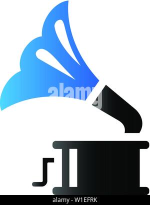 Gramophone icon in duo tone color. instrument music player Stock Vector