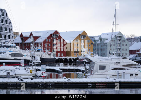 Tromso Harbour, Tromso, Troms County, Norway, Scandinavia, Europe Stock Photo