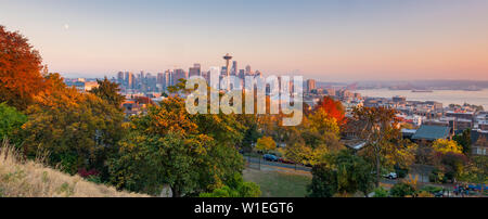 View of the Space Needle from Kerry Park, Seattle, Washington State, United States of America, North America Stock Photo