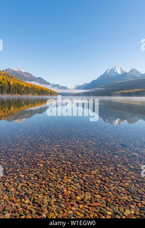 Bowman Lake, Glacier National Park, Montana, United States of America, North America Stock Photo