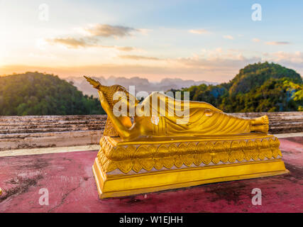 A statue of Buddha at the Tiger Cave Temple in Krabi, Thailand, Southeast Asia, Asia Stock Photo