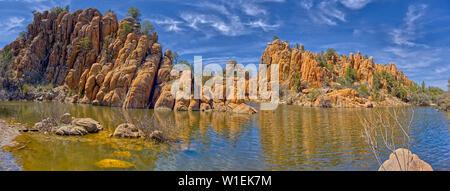 Panorama of a lagoon along the East Lake Shore Trail at Watson Lake in Prescott, Arizona, United States of America, North America Stock Photo