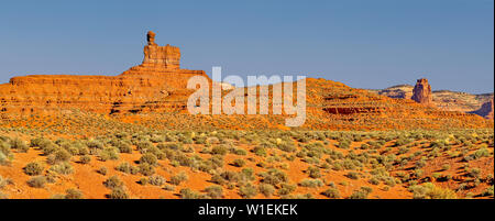 Rock formation in Valley of the Gods called Lady in the Bath Tub, Located near the town Mexican Hat, Utah, United States of America, North America Stock Photo