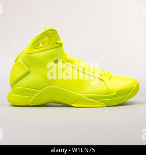 VIENNA AUSTRIA AUGUST 30 2017 Nike Hyperdunk 08 volt yellow sneaker on white background Stock Photo Alamy