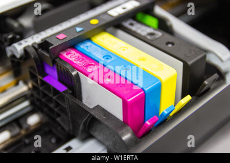 the color printer inkjet cartridge of the printer inject Stock Photo ...
