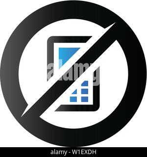 Phone restriction area icon in duo tone color. Smartphone prohibited Stock Vector