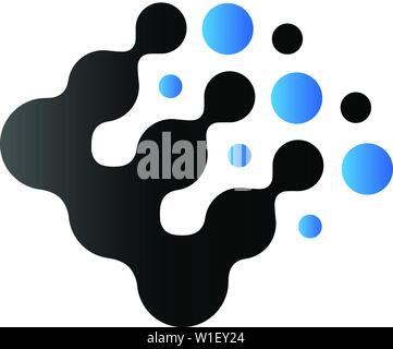 Printing raster dots icon in duo tone color. Print color density concept Stock Vector