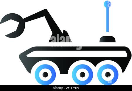 Space rover icon in duo tone color. Vehicle exploration planet Stock Vector