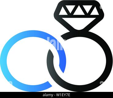 Wedding ring icon in duo tone color. Stock Vector