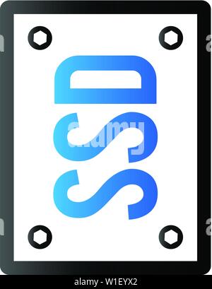 Solid state drive icon in duo tone color. Computer storage SSD Stock Vector