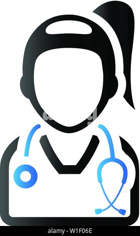 Woman doctor icon in duo tone color. Medical healthcare stethoscope Stock Vector