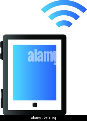 Tablet icon in duo tone color. Buy now shopping sale Stock Vector