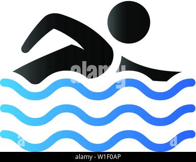 Man swimming icon in duo tone color. Athlete triathlon sport Stock Vector