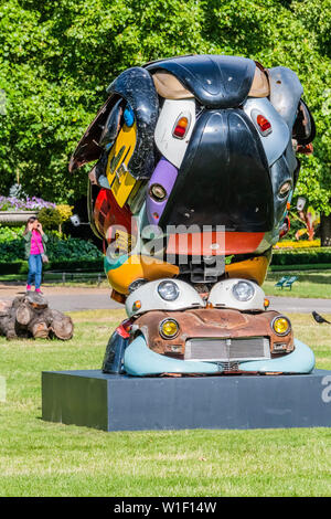Regents Park, London, UK. 2nd July 2019. Frieze Sculpture, one of the largest outdoor exhibitions in London, including work by 25 international artists from across five continents in Regent’s Park from 4th July - 7th October 2019. Credit: Guy Bell/Alamy Live News