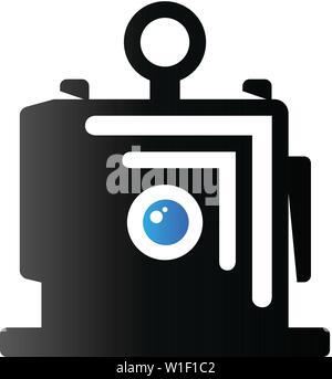 Large format camera icon in duo tone color. film photography Stock Vector