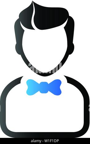 Waiter avatar icon in duo tone color. Restaurant cafe service Stock Vector